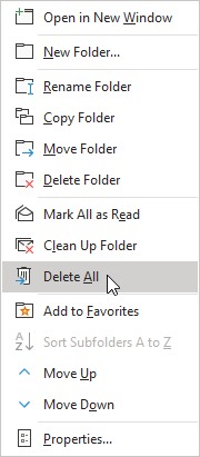 Delete All option in Outlook's Context Menu.