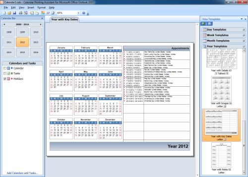 task planner calendar 2012