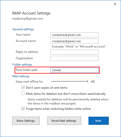 Gmail IMAP Solving The Gmail Separation HowTo Outlook