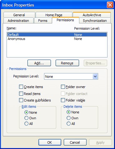 Setting Permissions on a Mailbox HowTo Outlook