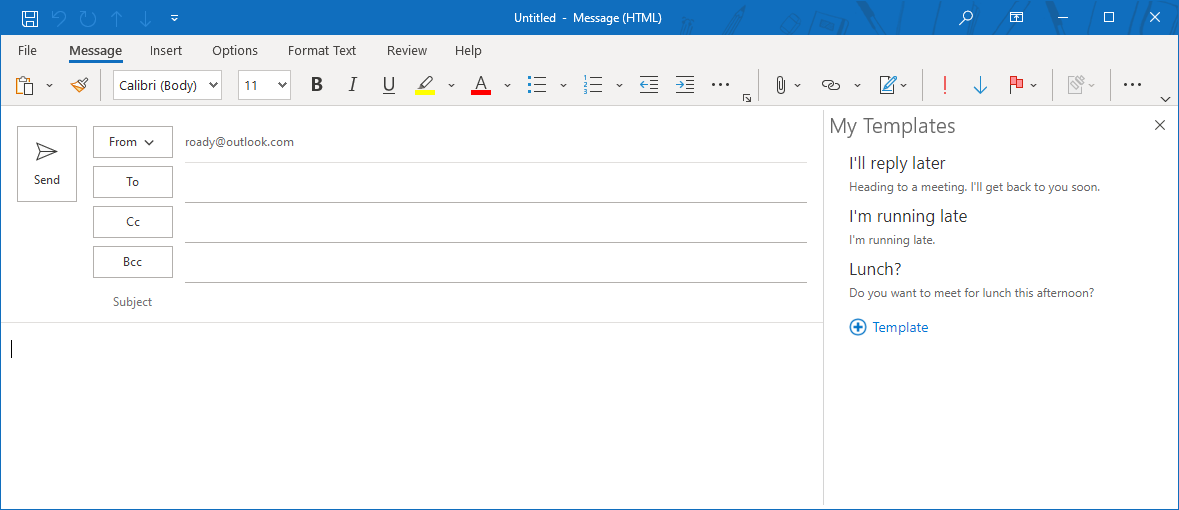 outlook email template design