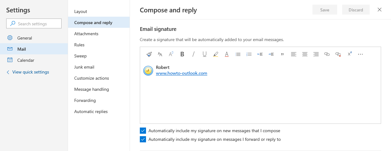 how to change email signature in outlook 365 online