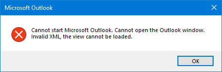 cannot start microsoft outlook windows 10