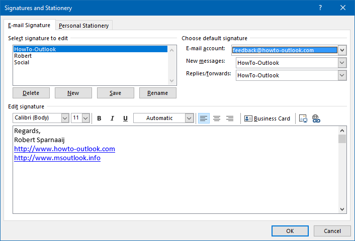 examples of business signatures for outlook email